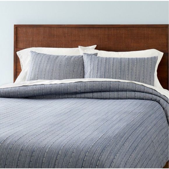 Hearth & Hand Bedding 3pc King Washed Loop Stripe Comforter Bedding